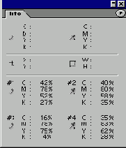 ��� ������� Info ��� ������ � ������������ Color Sampler