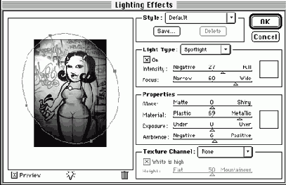 Фильтр эффектов освещения Photoshop