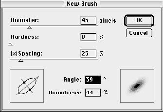 Персональная настройки кисти, принятой по умолчанию