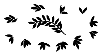 Создание набора кистей в форме листьев различной угловой ориентации