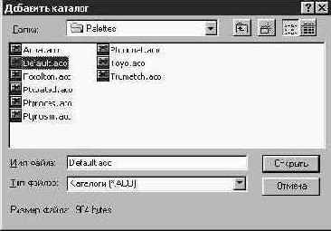 Палитра Каталог (Swatches)