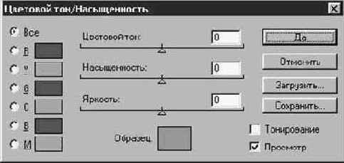 Цветовой тон и насыщенность