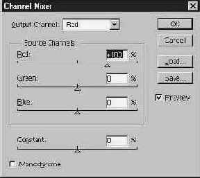 Использование команды Channel Mixer (Смеситель каналов)