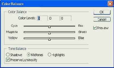 ���� ��������� ���������� ������� Color Balance