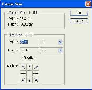 ���� ��������� ������� Canvas Size