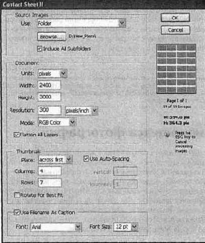 Создание индекса фотографий