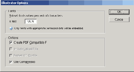 ���������� ���� Illustrator Native Format Options