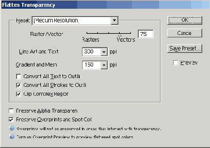 ���� Flatten Transparency