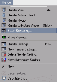 ��� ���������� �������� ������������ �������� ������� Render > Batch Rendering