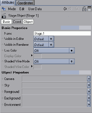 ������ ���������� Object ��� ������� Stage