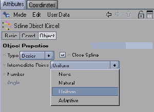 � ���������� ���� Intermediate Points �������� ����� Uniform
