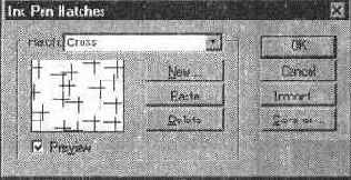 Диалоговое окно Ink Pen Hatches (Стили штриховки)