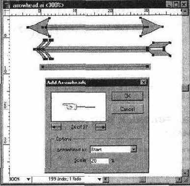 Диалоговое окно Add Arrowheads