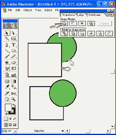 ������ Add to shape area