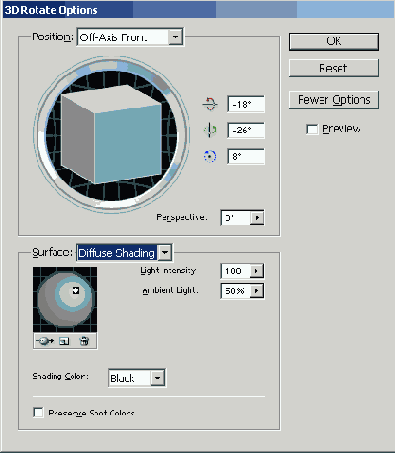 ���������� ���� 3D Rotate Options