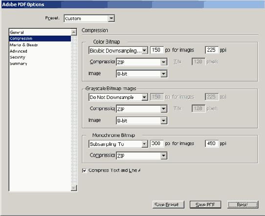 ���� Adobe PDF Options