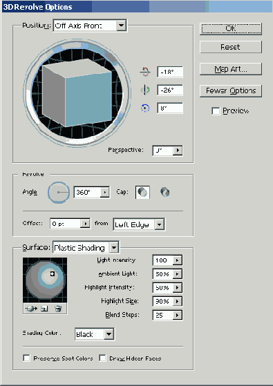 ������� 6 17 ���������� ���� 3D Revolve Options