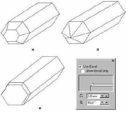 Фаски: а) угол 45°, глубина