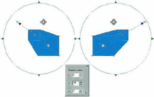 Вращение тела экструзии вокруг вертикальной оси координат