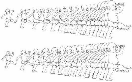 Ускорение габаритных размеров промежуточных объектов пошагового перехода