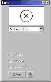 Пристыковываемое окно Lens с отключенным преобразованием линзы