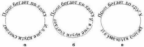 Перенос текста на другую сторону замкнутой траектории