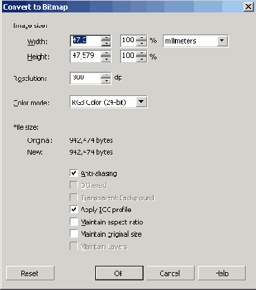 ���������� ���� Convert to Bitmap