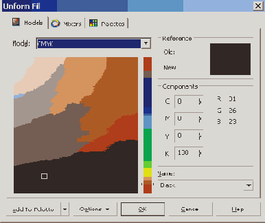 ���������� ���� Uniform Fill, ��������� �� ������� Models