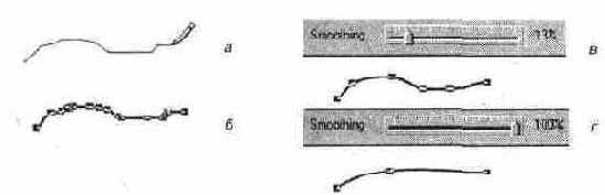 Рисование контура инструментом Freehand (а б)