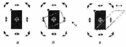 Режим вращения и наклона (а); вращение (б);