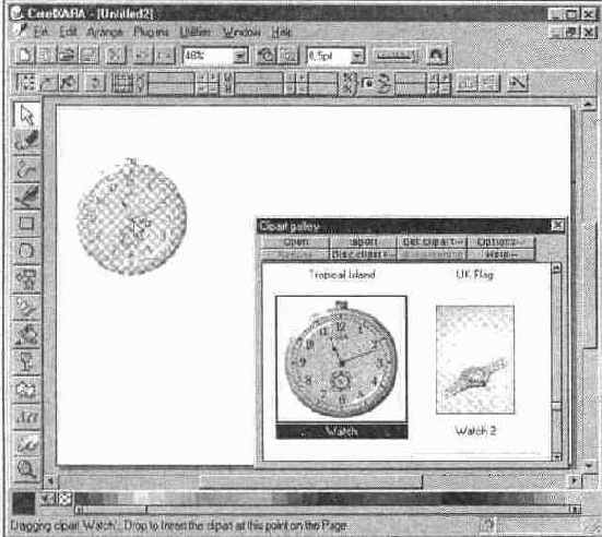 Импортирование изображения из галереи Clipart gallery