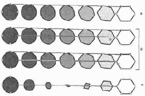 Узлы перетекания исходные (а)