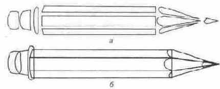 Построение контура карандаша и тени