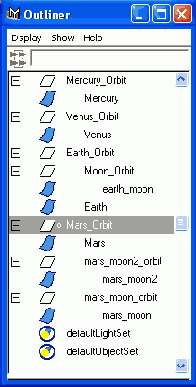 ������������� ����������� ��� ��������� ���� ������ ��������� ������� � ���� ������� Outliner