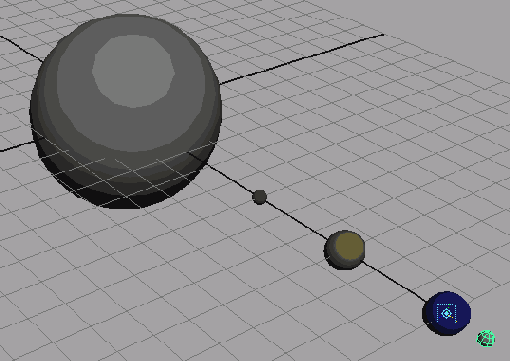 ��������� ����������� ������� ����� ������� Moon_Orbit � ����� ����� Earth