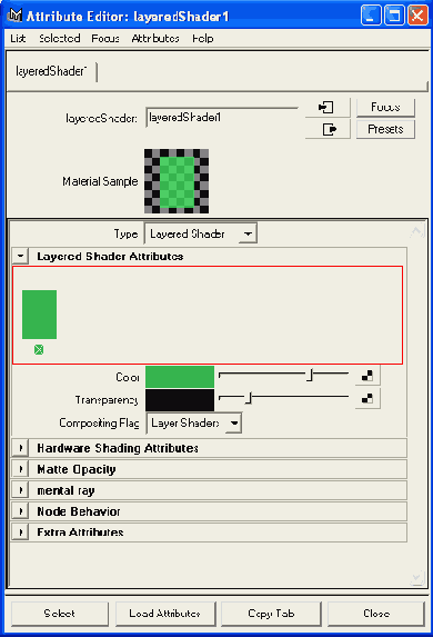 �������� �� ��������� ��������� ��������� Layered � ���� ������� Attribute Editor