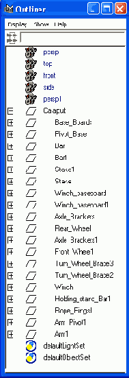 ��� ������� Catapult � ���� ������� Outliner