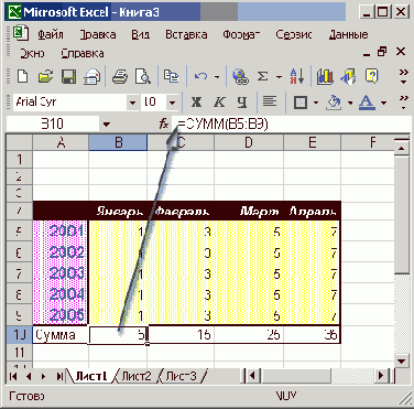 Ввод формул
