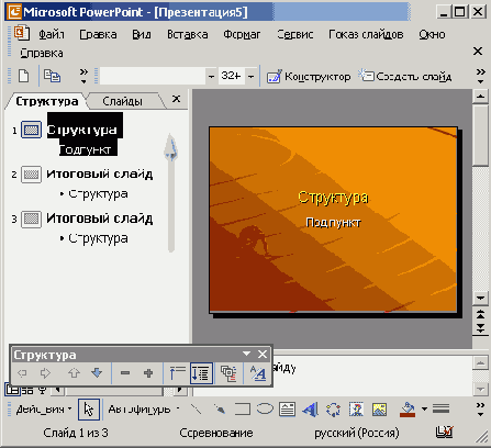 Содержание презентации