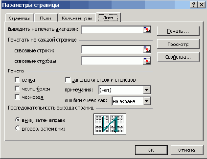 Заголовки строк и столбцов