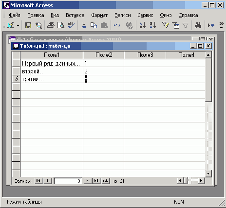 База данных Access