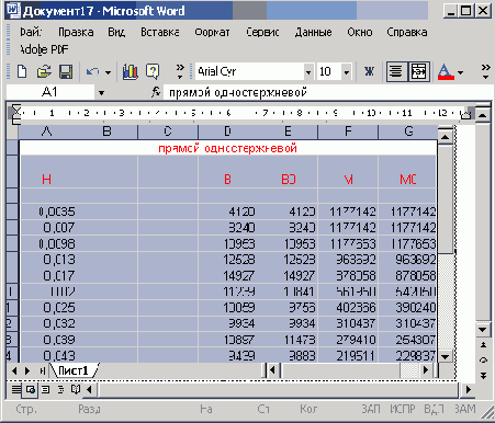 ���� ���������� Word ����� ������� ����� Excel