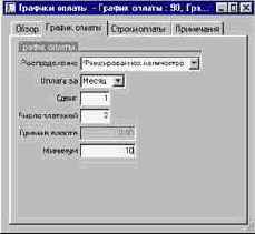 Как настроить графики оплаты