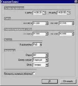 Как напечатать отчет «Главная Книга»