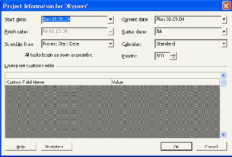 ���� Project Information (�������� � �������)