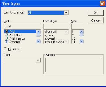 ���� Text Styles (����� ������)