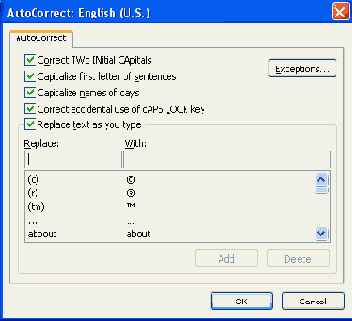 ���� AutoCorrect (��������� ����������)