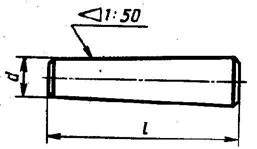 Штифты цилиндрические (из ГОСТ 3128-70), мм