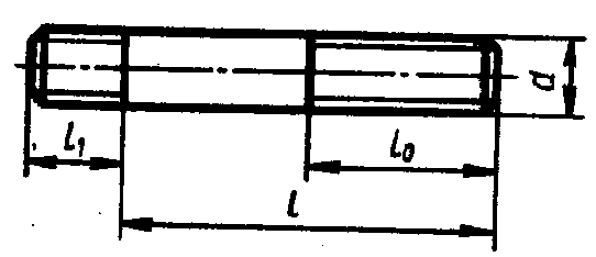 Шпильки классов точности А и В (из ГОСТ 22032-76 - ГОСТ 22039-76), мм