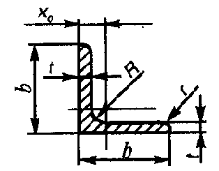 Прокатная угловая равнополочная сталь (из ГОСТ 8509-93)